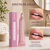Efecto de color del bálsamo labial en capa fina y en capa gruesa