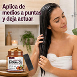Aplicación real del acondicionador de aceite de batana en el cabello
