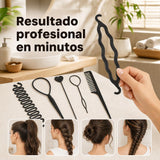 Resultados de peinados y trenzas con el set de herramientas