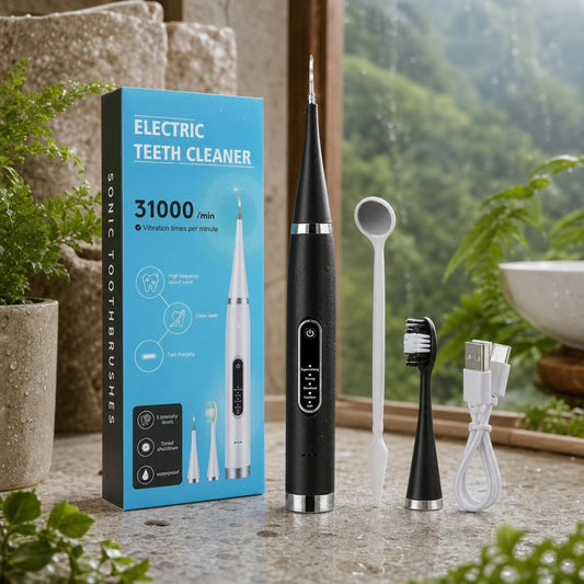 Limpiador dental eléctrico ultrasónico, color negro